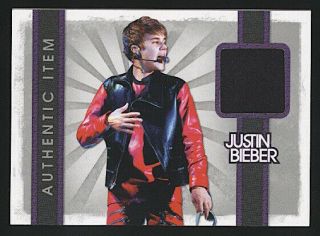 2012 Panini Bravado Justin Bieber Authentic Event - Worn Material Relic 25