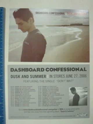 Dashboard Confessional 2006 Dusk & Promotional Postcard Flawless Old Stock