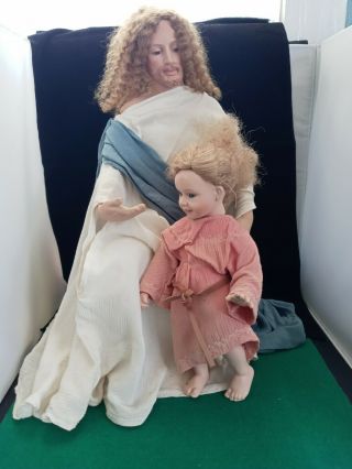 Ashton Drake Titus Tomescu Jesus Kneeling With Child Porcelain Doll