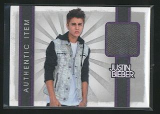 2012 Panini Bravado Justin Bieber Authentic Event - Worn Material Relic 18