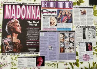 Madonna 13” X 9” Full Page Large Promo Advert & Press Articles/reviews 1980’s