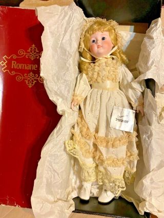 Vintage Seymour Mann 24” Tall Porcelain Doll Box 1984 Dressed Blonde Sku 023 - 027