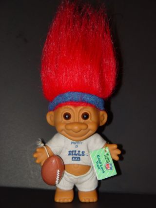 Troll Doll 4 1/2 " Russ Nfl Football Buffalo Bills Red Hair