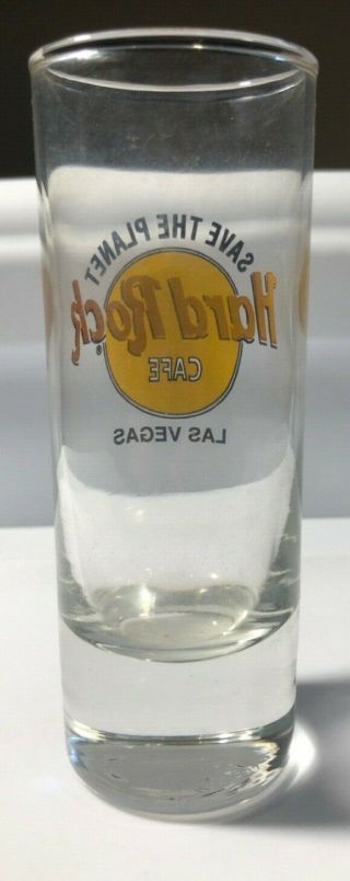 Hard Rock Cafe Las Vegas Save the Planet Classic Logo Tall Double Shot Glass 2