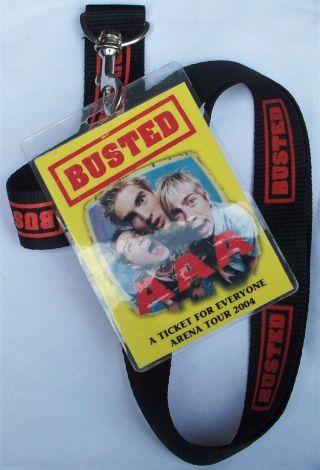 Busted A Ticket For Everyone Arena Tour 2004 All Access / Aaa Pass And Lanyard
