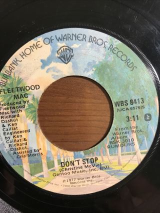 Gc,  Vintage Fleetwood Mac 45 Record Don’t Stop Never Going Back Again 1977