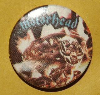 Vintage Badge Pin 25mm Motorhead Heavy Metal Hard Rock Lemmy Pinback Old Band