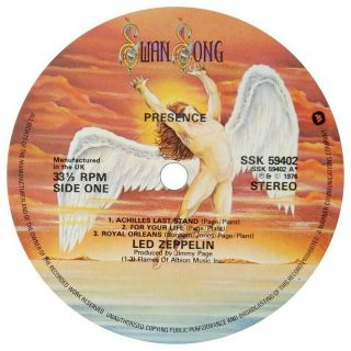 Led Zeppelin Presence Swan Song Vinyl Sticker Decal 4 " 100mm B2g 1.