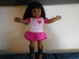 2014 American Girl African American 18 " Black Hair & Brawn Eyes Doll