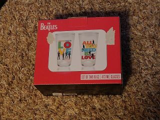 Beatles All You Need Is Love Set Of Two Pint Glasses 2