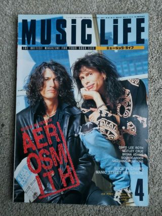 Music Life Japanese Mag 1994 Aerosmith Motley Crue Alice In Chains