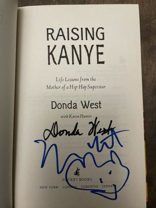 Kanye West Donda West Signed Autograph Book Raising Kanye w/ Sketch 2