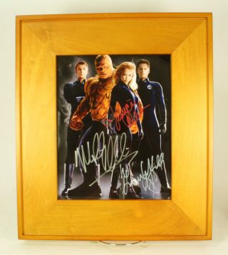 Fantastic Four Cast Signed Autograph Photo With In Frame Jessica Alba