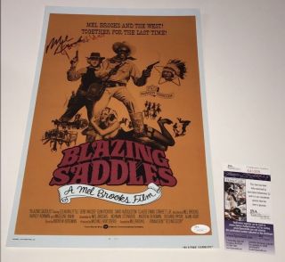 Blazing Saddles Signed Gene Wilder - Mel Brooks 11x17 Photo Proof Jsa