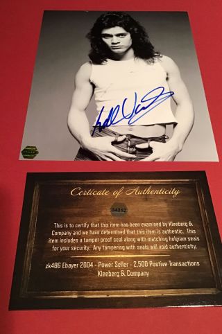 Eddie Van Halen Signed Photo 8x10 Color Rock Music Autograph Lead Guitar Hof