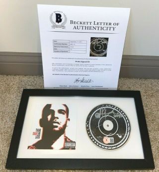 Drake Signed Thank Me Later Cd Cover Framed Aubrey Graham Views Take Care Bas