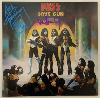 Kiss Jsa Paul Stanley Ace Frehley Autograph Signed Record Album Love Gun