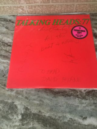 Talking Heads Signed Autographed Talking Heads 77 Byrne Harrison Frantz Tina Psa