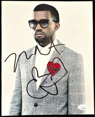 Kanye West Signed 8x10 Photo Jsa Loa W/ Sketch Drawing 808 