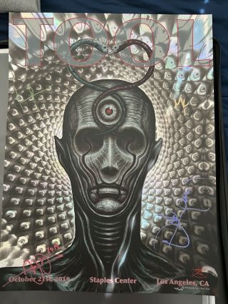 Tool Los Angeles,  California Band Signed Poster October 21st,  2019