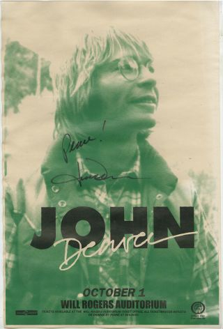 John Denver Autographed Concert Poster 1997 Rocky Mountain High