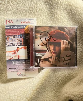 Taylor Swift Signed Red CD Inscribed Lyrics Of song Red Hand Written. 3