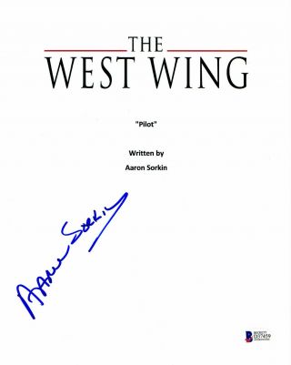 Aaron Sorkin Signed Autograph The West Wing Pilot Script Bas Beckett 1