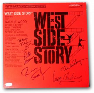 West Side Story Cast Signed Autographed Album Cover Moreno Beymer Jsa Aa53692