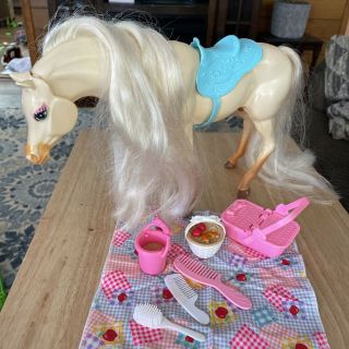 Vintage 1996 Barbie Nibbles Horse With Instructions And Some Accessories