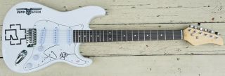 Rammstein Till Lindemann Signed Autographed White Electric Guitar Psa/dna