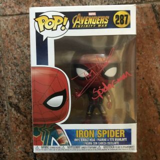 Tom Holland Spider Man Signed Funko Pop Avengers Infinity War Beckett Bas
