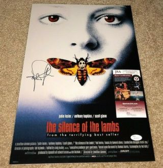 Jodie Foster Signed 12x18 Movie Poster Photo The Silence Of The Lambs Bas