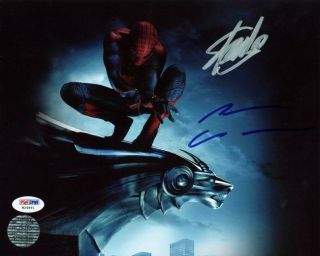 Stan Lee & Andrew Garfield Spider - Man Signed Authentic 8x10 Photo Psa W25891