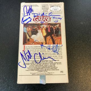 Grease Cast Signed VHS Frankie Valli Jeff Conaway Stockard Channing Conn JSA 2