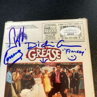 Grease Cast Signed VHS Frankie Valli Jeff Conaway Stockard Channing Conn JSA 3