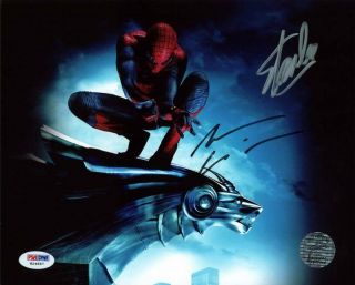 Stan Lee & Andrew Garfield Spider - Man Signed Authentic 8x10 Photo Psa W24897