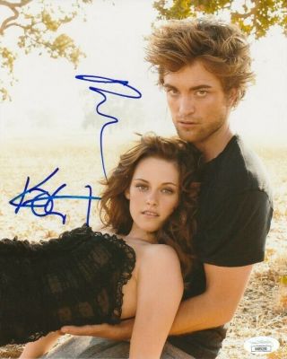 Rare Twilight Robert Pattinson & Kristen Stewart Dual Signed 8x10 Photo Jsa