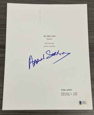 Aaron Sorkin Signed The West Wing Pilot Script Authentic Autograph Beckett