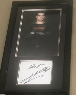 Henry Cavill Superman Autographed Framed Signature Beckett Authenticated 11x19 2