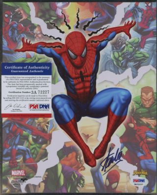 Stan Lee Signed 8x10 Spider - Man Photo Autographed Auto Psa/dna