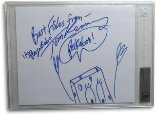 Tom Kenny Signed Autographed 8.  5 X 11 Sketch Drawing Spongebob Squarepants Bgs