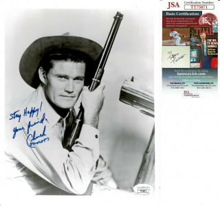 Chuck Connors Signed 8x10 Photo 5 " The Rifleman " Jsa