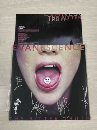 Evanescence " The Bitter Truth " Signed Autographed Vinyl Lp By Amy Lee,  Band