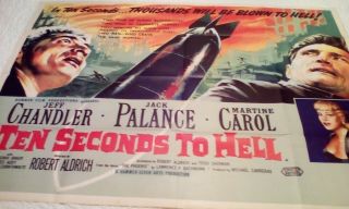 Ten Seconds To Hell (1959) Hammer Films Vintage Uk Quad Poster