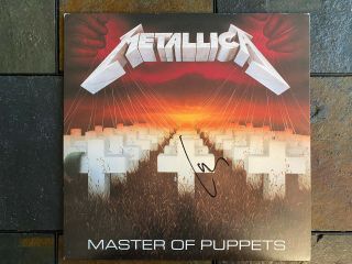 Metallica Lars Ulrich Signed Autograph Vinyl Album Record Master Of Puppets Bas