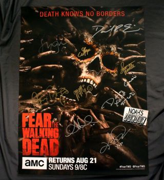 Sdcc 2016 Comic - Con Amc Fear The Walking Dead Cast Signed Autograph Poster Rare