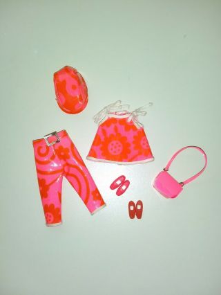 Vintage Topper Dawn Dolls Vinyl Coated Sporty " Mod " 2 - Piece Outfit & Accessories