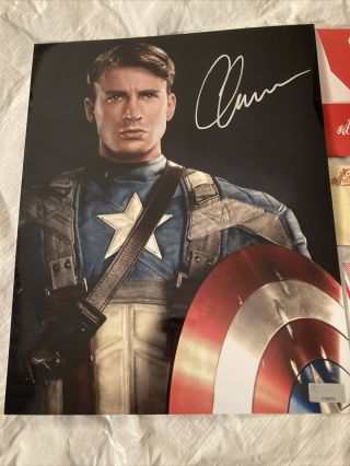 Chris Evans Captain America Marvel 8 X 10 Signed Photo Celebrity Authentics