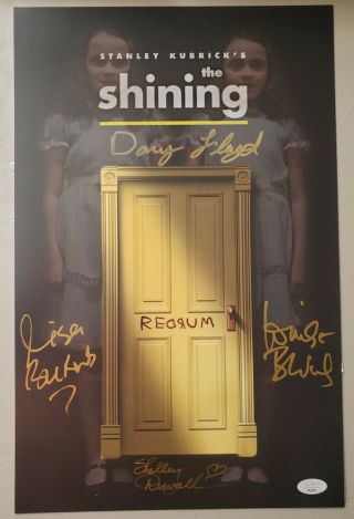 Shelley Duvall,  The Burns Twins.  Danny Lloyd Signed 11x17 The Shining Poster Jsa