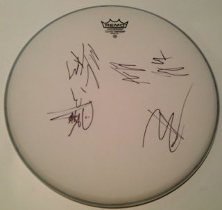 A7x Avenged Sevenfold Band Signed Drumhead Autograph M.  Shadows Arin Ilejay Zacky